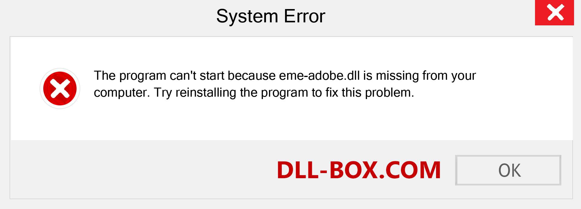  eme-adobe.dll file is missing?. Download for Windows 7, 8, 10 - Fix  eme-adobe dll Missing Error on Windows, photos, images